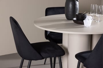 Olivia Matgrupp 110 cm Rund med 4 Night stolar - Beige/Svart - Products - Möbler - Bord & matgrupp - Matgrupp