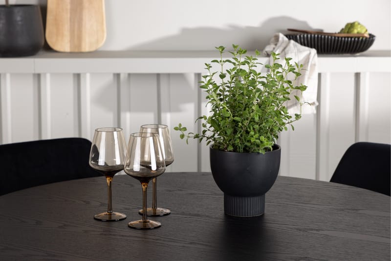 Olivia Matgrupp 110 cm Rund med 4 Night Stolar - Svart - Products - Möbler - Bord & matgrupp - Matgrupp