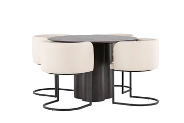 Olivia Matgrupp 110 cm Rund med 4 Simrishamn stolar - Beige - Products - Möbler - Bord & matgrupp - Matgrupp