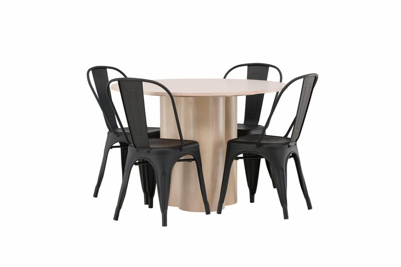 Olivia Matgrupp 110 cm Rund med 4 Tempe Stolar - Svart - Products - Möbler - Bord & matgrupp - Matgrupp
