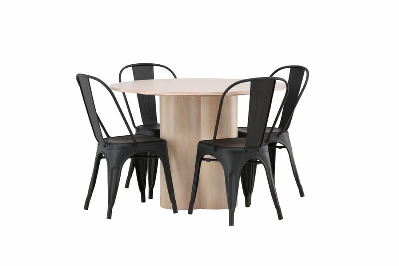 Olivia Matgrupp 110 cm Rund med 4 Tempe Stolar - Svart - Products - Möbler - Bord & matgrupp - Matgrupp