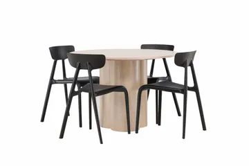 Olivia Matgrupp 110 cm Rund med 4 Ursholmen stolar - Whitewash - Products - Möbler - Bord & matgrupp - Matgrupp