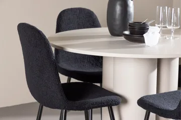 Olivia Matgrupp 110 cm Rund med 4 Polar stolar - Beige/Svart - Products - Möbler - Bord & matgrupp - Matgrupp