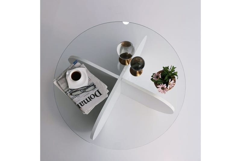 Pakalni Soffbord 75x35x75 cm Runt - Vit - Products - Möbler - Bord & matgrupp - Soffbord