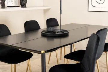 Pelle Matgrupp 190 cm Rektangulär med 6 Polar stolar - Svart/Guld - Products - Möbler - Bord & matgrupp - Matgrupp
