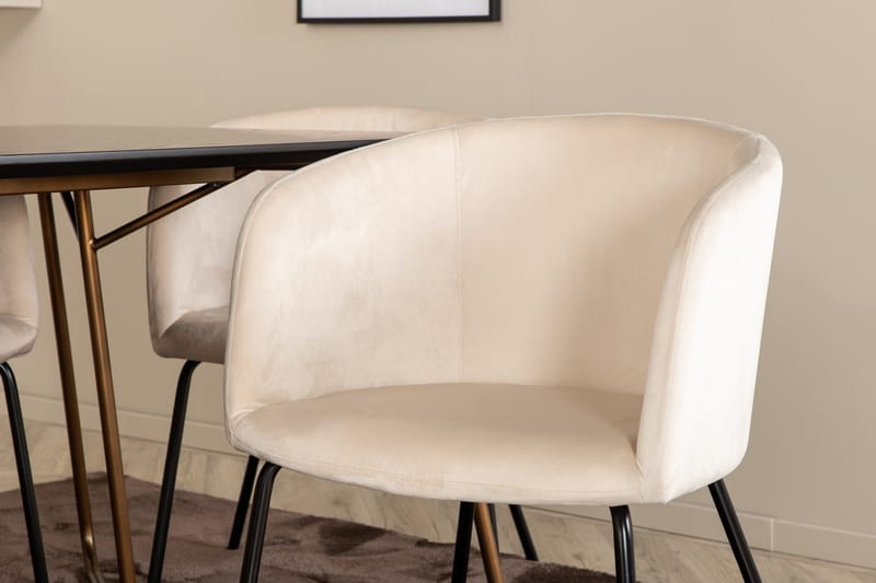 Petra Matgrupp 190 cm Rektangulär med 6 Berit stolar - Beige - Products - Möbler - Bord & matgrupp - Matgrupp