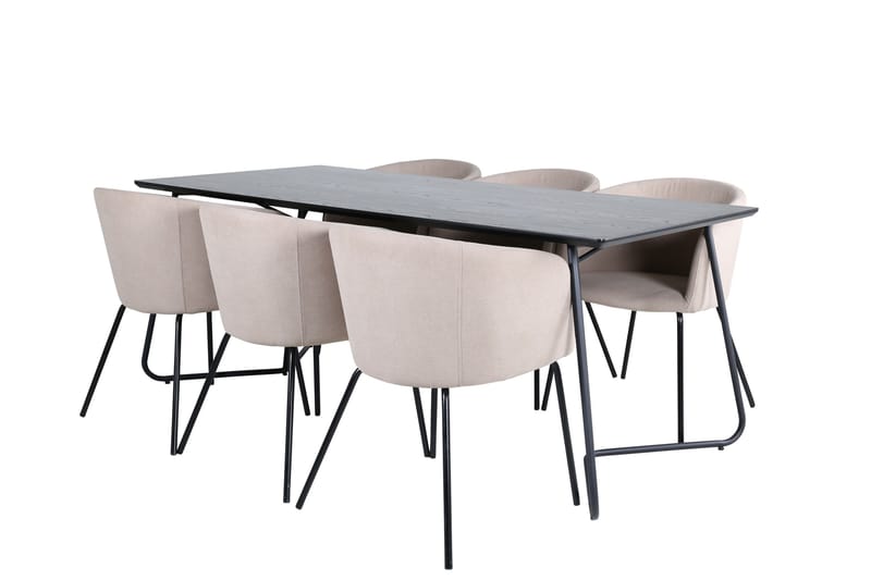 Petra Matgrupp 190 cm Rektangulär med 6 Berit stolar - Beige - Products - Möbler - Bord & matgrupp - Matgrupp