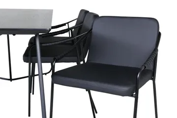 Petra Matgrupp 190 cm Rektangulär med 6 Tvista stolar - Svart - Products - Möbler - Bord & matgrupp - Matgrupp