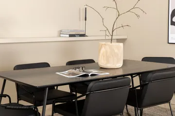 Petra Matgrupp 190 cm Rektangulär med 6 Tvista stolar - Svart - Products - Möbler - Bord & matgrupp - Matgrupp