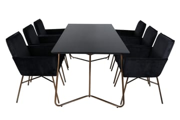 Petra Matgrupp 190 cm Rektangulär med 6 Petra stolar - Svart - Products - Möbler - Bord & matgrupp - Matgrupp