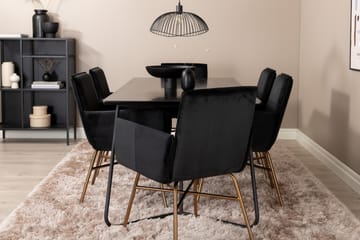 Petra Matgrupp 190 cm Rektangulär med 6 Petra stolar - Svart - Products - Möbler - Bord & matgrupp - Matgrupp