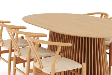 Peyra Matgrupp 200 cm Ovalt Ek med 6 Dastoori Matstol - 2220068-6,1893461-1 - Natur - Products - Möbler - Bord & matgrupp - Matgrupp