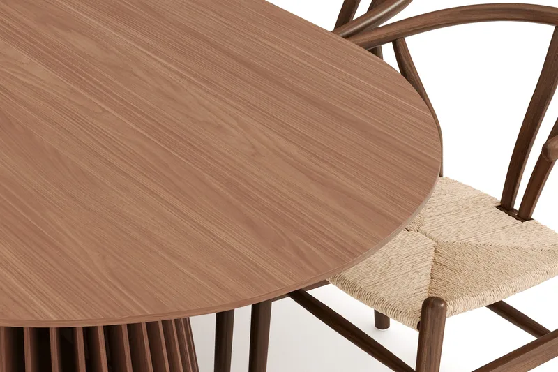 Peyra Matgrupp 200 cm Ovalt med 6 Dastoori Matstol - 2220070-6,1893316-1 - Valnöt - Products - Möbler - Bord & matgrupp - Matgrupp