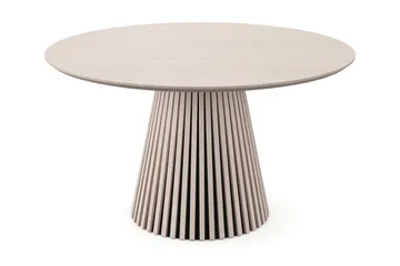 Peyra Runt Matbord 130 cm Fanér, Vitlaserad ek