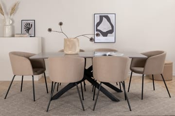 Piazza Matgrupp 180 cm Rektangulär med 6 Berit stolar - Beige - Products - Möbler - Bord & matgrupp - Matgrupp