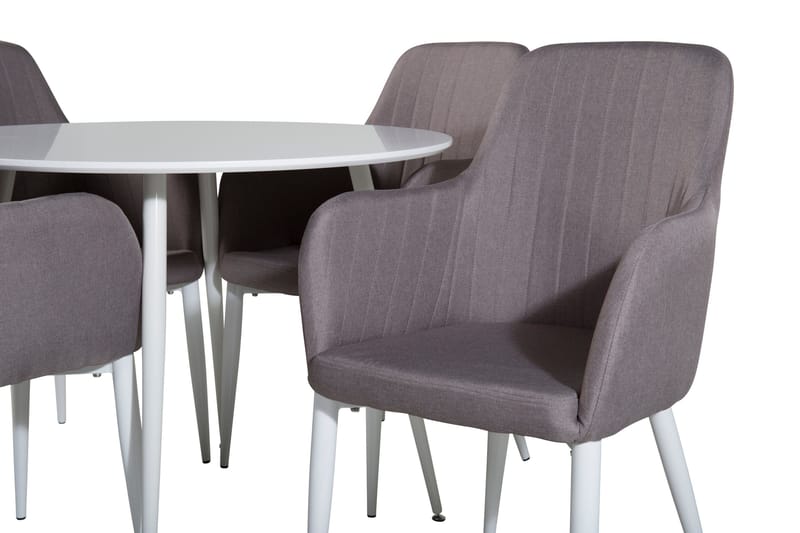 Plaza Matgrupp 100 cm Rund med 4 Comfort stolar - Grå - Products - Möbler - Bord & matgrupp - Matgrupp
