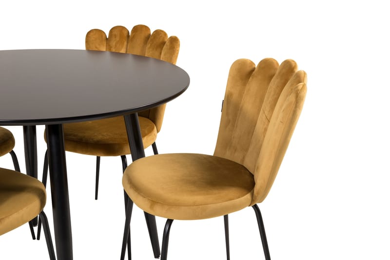 Plaza Matgrupp 100 cm Rund med 4 Limhamn stolar - Svart - Products - Möbler - Bord & matgrupp - Matgrupp