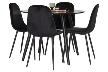 Plaza Matgrupp 100 cm Rund med 4 Polar stolar - Svart - Products - Möbler - Bord & matgrupp - Matgrupp