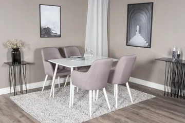 Polar Matgrupp 120 cm Rektangulär med 4 Comfort stolar - Grå - Products - Möbler - Bord & matgrupp - Matgrupp