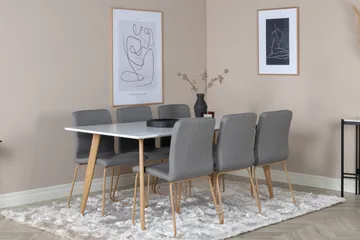 Polar Matgrupp 180 cm Rektangulär med 6 Mace stolar - Grå - Products - Möbler - Bord & matgrupp - Matgrupp