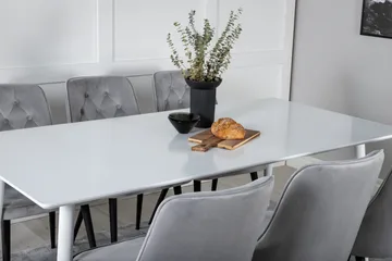 Polar Matgrupp 180 cm Rektangulär med 6 Velvet Deluxe stolar - Svart - Products - Möbler - Bord & matgrupp - Matgrupp