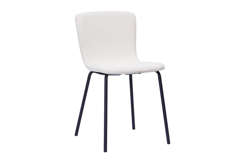 Richeto Matbord 180 cm med 6 Katy Matstolar - Naturlig finish / Vit Bouclé / Metallben Svart - Products - Möbler - Bord & matgrupp - Matgrupp