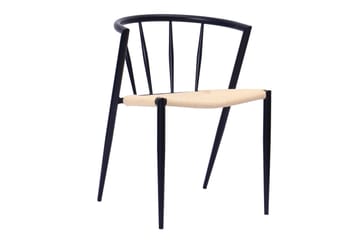 Richeto Matbord 240 cm med 6 Winston Matstolar - Rökt ek / Beige / Metallben Svart - Products - Möbler - Bord & matgrupp - Matgrupp