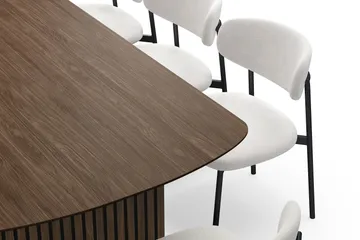 Richeto Matbord 240 cm med 8 Lucy Matstolar - Rökt ek / Vit Bouclé - Products - Möbler - Bord & matgrupp - Matgrupp