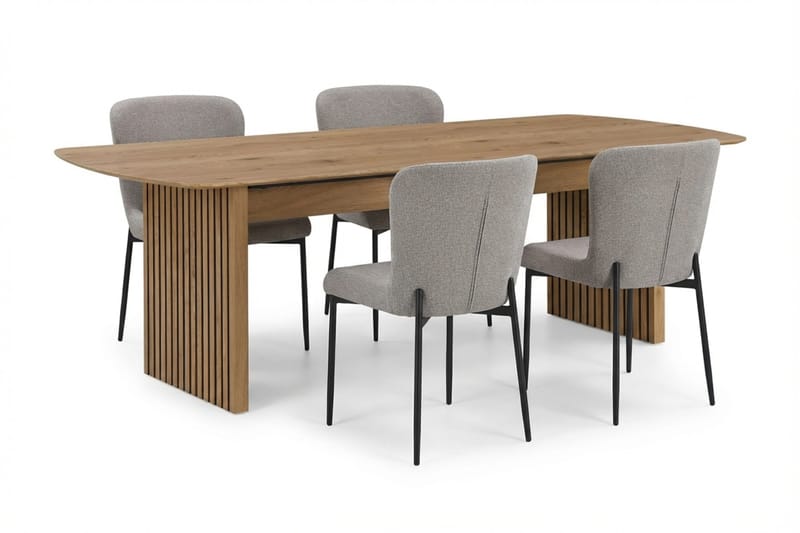 Richeto Matgrupp Ek 180 cm med 4 Elsie Matstolar, Ek
