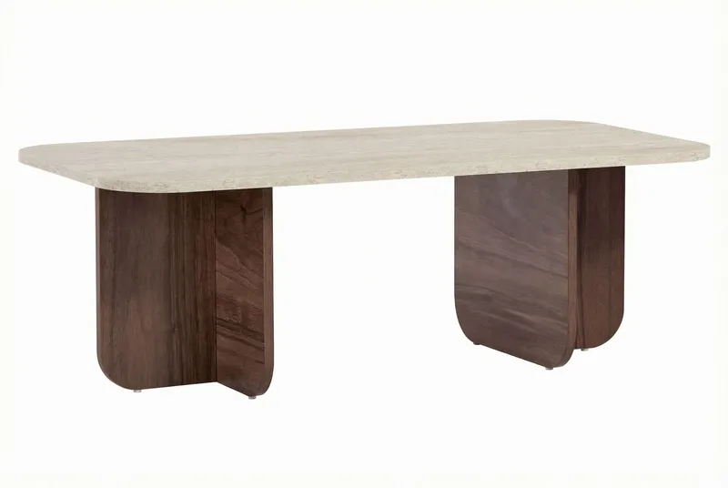 Salrin Soffbord 120x41x60 cm - Travertin/Venezia-valnöt - Products - Möbler - Bord & matgrupp - Soffbord