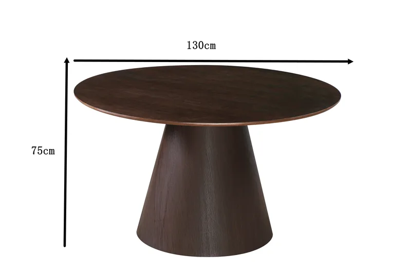 Siena Matbord Runt 130cm Fanér - Mörkbrun Rökt ek - Products - Möbler - Bord & matgrupp - Matbord & köksbord