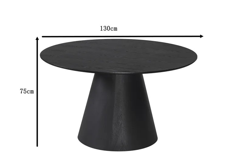 Siena Matbord Runt 130cm - Svart - Products - Möbler - Bord & matgrupp - Matbord & köksbord