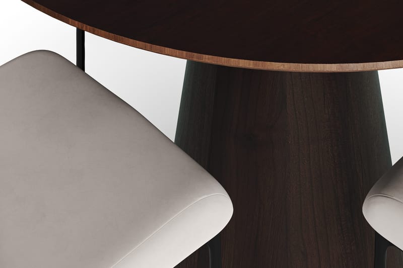 Siena Matgrupp runt 110 cm Rökt Ek med 4 Elsie Matstolar - Rökt ek/Beige - Products - Möbler - Bord & matgrupp - Matgrupp