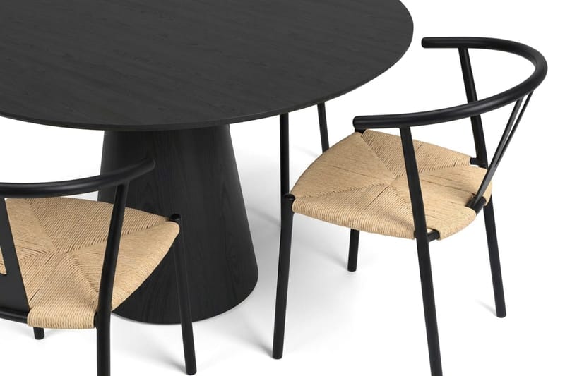 Siena Matgrupp runt 110 cm Svart med 4 Elysia Matstolar - Svart - Products - Möbler - Bord & matgrupp - Matgrupp