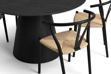 Siena Matgrupp runt 130 cm Svart med 6 Elysia Matstolar - Svart - Products - Möbler - Bord & matgrupp - Matgrupp
