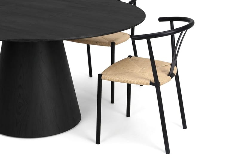 Siena Matgrupp runt 150 cm Svart med 6 Elysia Matstolar - Svart - Products - Möbler - Bord & matgrupp - Matgrupp