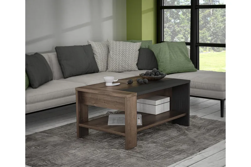 Elhovo Soffbord 90 cm - Brun/Svart - Products - Möbler - Bord & matgrupp - Soffbord - Soffbord med förvaring