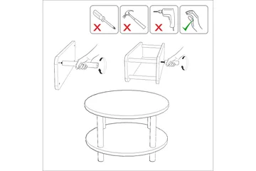 Lofita Soffbord 70x43,7x70 cm Runt - Brun/Svart - Products - Möbler - Bord & matgrupp - Soffbord - Soffbord med förvaring
