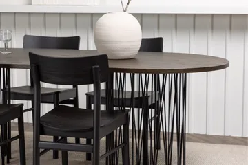 Stone Matgrupp + 4 Montros stolar Oval - Svart/Mocca - Products - Möbler - Bord & matgrupp - Matgrupp
