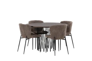 Stone Matgrupp 120 cm Rund med 4 Modesto stolar - Beige - Products - Möbler - Bord & matgrupp - Matgrupp