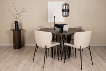 Stone Matgrupp 120 cm Rund med 4 Modesto stolar - Mörkgrå - Products - Möbler - Bord & matgrupp - Matgrupp