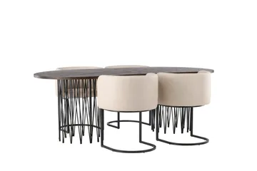 Stone Matgrupp 220 cm Oval med 4 Simrishamn stolar - Beige - Products - Möbler - Bord & matgrupp - Matgrupp