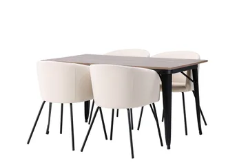 Tempe Matgrupp 140 cm Rektangulär med 4 Berit stolar - Beige - Products - Möbler - Bord & matgrupp - Matgrupp