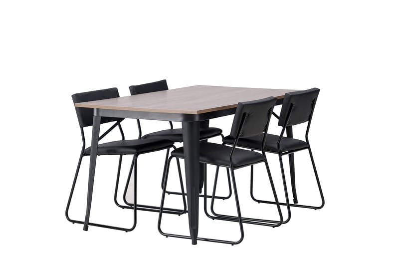 Tempe Matgrupp 140 cm Rektangulär med 4 Kenth Stolar - Svart - Products - Möbler - Bord & matgrupp - Matgrupp