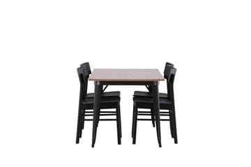 Tempe Matgrupp 140 cm Rektangulär med 4 Montros stolar - Svart - Products - Möbler - Bord & matgrupp - Matgrupp