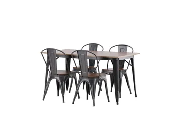 Tempe Matgrupp 140 cm Rektangulär med 4 Tempe stolar - Valnöt - Products - Möbler - Bord & matgrupp - Matgrupp