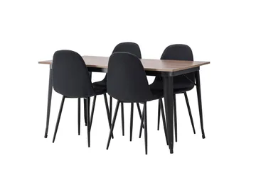 Tempe Matgrupp 140 cm Rektangulär med 4 Polar stolar - Svart - Products - Möbler - Bord & matgrupp - Matgrupp