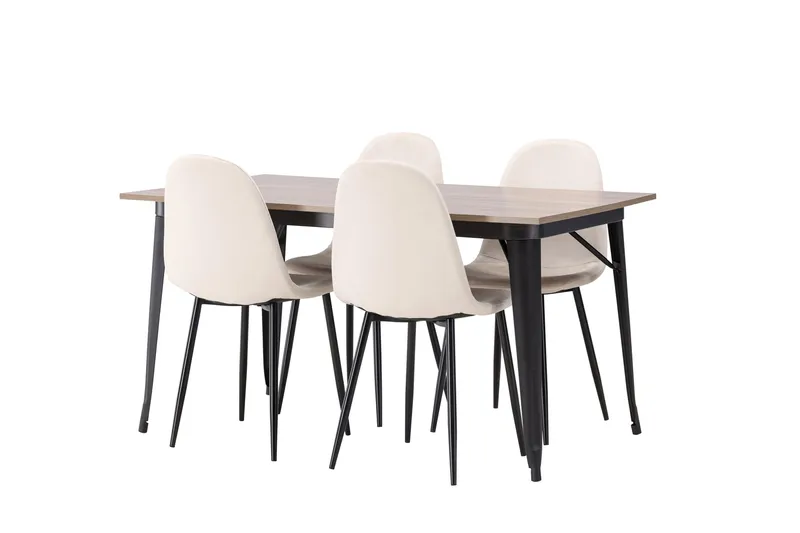 Tempe Matgrupp 140 cm Rektangulär med 4 Polar stolar - Beige - Products - Möbler - Bord & matgrupp - Matgrupp