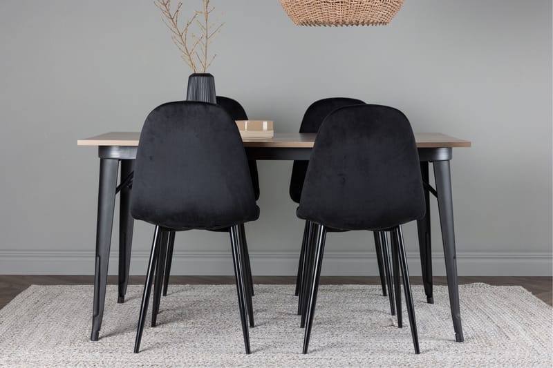 Tempe Matgrupp 140 cm Rektangulär med 4 Polar stolar - Svart - Products - Möbler - Bord & matgrupp - Matgrupp