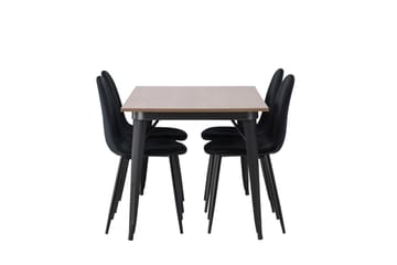 Tempe Matgrupp 140 cm Rektangulär med 4 Polar stolar - Svart - Products - Möbler - Bord & matgrupp - Matgrupp